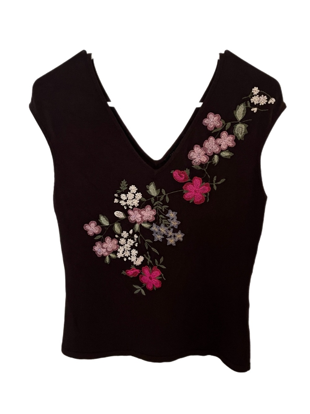 The Limited Sleeveless V-Neck Sweater in Brown Size Small
